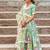 Yellow printed silk lehenga set