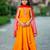 Yellow embroidered silk lehenga set