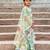 Yellow printed silk lehenga set