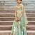 Green printed chanderi lehenga set