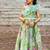 Green printed chanderi lehenga set