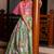 Green printed chanderi lehenga set