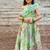 Green printed chanderi lehenga set