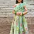 Green printed chanderi lehenga set