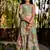 Green printed chanderi lehenga set