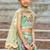 Green printed chanderi lehenga set