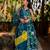 Blue printed chanderi lehenga set