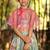 Green printed chanderi lehenga set