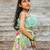 Green printed chanderi lehenga set
