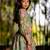 Green printed chanderi lehenga set