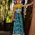 Blue printed chanderi lehenga set