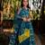 Blue printed chanderi lehenga set