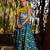 Blue printed chanderi lehenga set