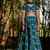 Blue printed chanderi lehenga set