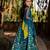 Blue printed chanderi lehenga set