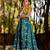 Blue printed chanderi lehenga set