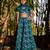 Blue printed chanderi lehenga set