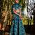 Blue printed chanderi lehenga set