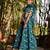 Blue printed chanderi lehenga set