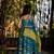 Blue printed chanderi lehenga set