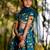 Blue printed chanderi lehenga set
