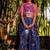 Blue printed chanderi lehenga set