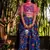Blue printed chanderi lehenga set