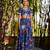 Blue printed cotton lehenga set
