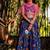 Blue printed chanderi lehenga set