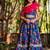 Blue printed chanderi lehenga set