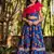 Blue printed chanderi lehenga set