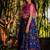 Blue printed chanderi lehenga set