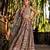 Brown printed chanderi lehenga set