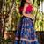 Blue printed chanderi lehenga set
