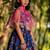 Blue printed chanderi lehenga set
