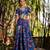 Blue printed cotton lehenga set
