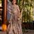 Brown printed chanderi lehenga set