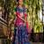 Blue printed cotton lehenga set