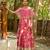 Pink printed cotton lehenga set
