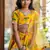 Yellow printed chanderi lehenga set
