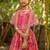 Pink printed cotton lehenga set