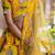 Yellow printed chanderi lehenga set
