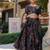 Black printed chanderi lehenga set