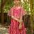 Pink printed cotton lehenga set