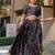 Black printed chanderi lehenga set