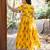 Yellow printed chanderi lehenga set