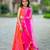 Pink printed chanderi lehenga set