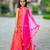 Pink printed chanderi lehenga set