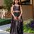 Black printed cotton lehenga set
