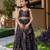 Black printed cotton lehenga set